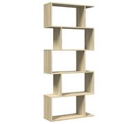 vidaXL Librería divisora 5 Niveles Madera Roble Sonoma 70x24x161 cm, estantería, estantería para Libros, librerías, estantería para Libros, librería