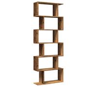 vidaXL Librería divisora 6 Niveles Madera Envejecida 70x24x193 cm, estantería, estantería para Libros, librerías, estantería para Libros, librería