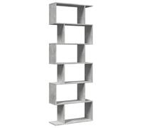 vidaXL Librería divisora 6 Niveles Madera Gris hormigón 70x24x193 cm, estantería, estantería para Libros, librerías, estantería para Libros, librería