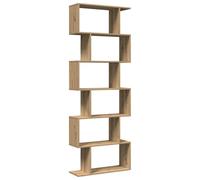 vidaXL Librería divisora 6 Niveles Madera Roble Artisan 70x24x193 cm, estantería, estantería para Libros, librerías, estantería para Libros, librería