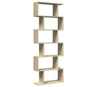 vidaXL Librería divisora 6 Niveles Madera Roble Sonoma 70x24x193 cm