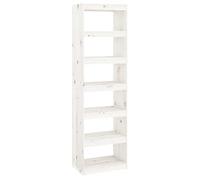 vidaXL Libreria/Divisorio Bianco 60x30x199,5 cm Legno Massello di Pino