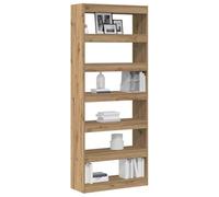 vidaXL Estantería Minimalista de Madera de Roble Artisan de con 6 estantes de Madera ingeniera | Ideal para Sala de Estar, Biblioteca o Estudio. Diseño Moderno y Elegante, Uso Interior, Montaje requ