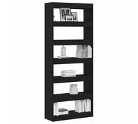 vidaXL Estantería Minimalista de Roble Negro con 6 Estantes de Madera Ingenierizada para Almacenamiento | Ideal para Sala de Estar, Estudio u Oficina | Diseño Moderno y Elegante | Uso Interior | Mon