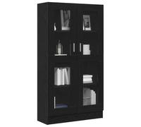 vidaXL Estantería Moderna con Puertas de Cristal, Hecha de Madera ingenierizada en Color Roble Negro. Mide 82.5 x 30.5 x 150 cm. Es una opción Elegante para tu Sala de Estar o Oficina. Ideal para al