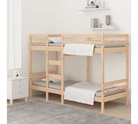 vidaXL Litera Cama Alta Somier Colchones Escalera Dormitorio Habitación Niños Adolescentes Adultos de Madera Maciza de Pino 75x190 cm