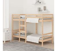 vidaXL Litera Cama Alta Somier Colchones Escalera Dormitorio Habitación Niños Adolescentes Adultos de Madera Maciza de Pino 75x190 cm