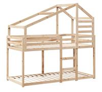 VidaXL Litera Con Techo de Madera Maciza de Pino 90x190 cm - Cama Alta, Muebles de Dormitorio, Somier y Armazón