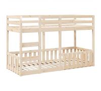 vidaXL Litera de Madera Maciza de Pino 75x190 cm, Marco de litera, Estructura de litera Baja, Estructura de litera Infantil, somier de litera