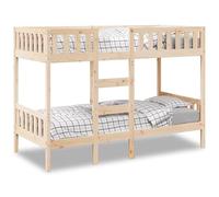 vidaXL Litera de Madera Maciza de Pino 75x190 cm, Marco de litera, Estructura de litera Baja, Estructura de litera Infantil, somier de litera