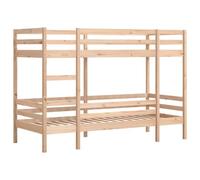 vidaXL Litera de Madera Maciza de Pino 90x190 cm, Cama Alta, Estructura de litera, litera de Madera, litera para niños, litera Doble