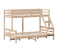 vidaXL Litera de Madera Maciza de Pino 90x200/120x200 cm, Cama, Estructura de Cama, Cama Alta, Muebles de Dormitorio, somier, Estructura de litera