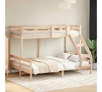 vidaXL Litera de Madera Maciza de Pino 90x200/140x200 cm, Cama, Estructura de Cama, Cama Alta, Muebles de Dormitorio, somier, Estructura de litera