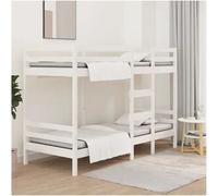 vidaxl Litera de madera maciza de pino blanco 90x190 cm