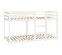 vidaXL Litera de Madera Maciza de Pino Blanco 90x190 cm