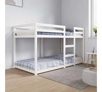 vidaXL Litera de Madera Maciza de Pino Blanco 90x190 cm