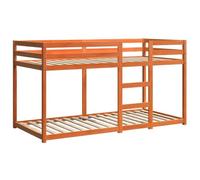 vidaXL Litera de Madera Maciza de Pino marrón Cera 80x200 cm