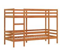 vidaXL Litera de Madera Maciza de Pino marrón Cera 90x190 cm, Cama Alta, Estructura de litera, litera de Madera, litera para niños, litera Doble