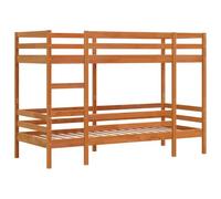 vidaXL Litera de Madera Maciza de Pino marrón Cera 80x200 cm, Cama Alta, Estructura de litera, litera de Madera, litera para niños, litera Doble