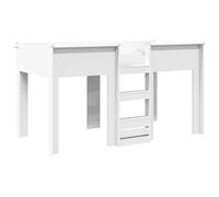 vidaXL Litera para niños, color blanco, 100 x 200 cm, madera de ingeniería, dormitorio, diseño moderno y elegante con muebles funcionales, espacio organizado, decoración minimalista, comodidad te