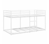 vidaXL Litera sin colchón Acero Blanco 90x190 cm, Estructura de Cama, Base de Cama, Muebles de Dormitorio, Cama Alta, Estructura de litera