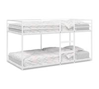 vidaXL Litera sin colchón Acero Blanco 90x200 cm, Estructura de Cama, Base de Cama, Muebles de Dormitorio, Cama Alta, Estructura de litera