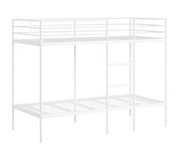 vidaXL Litera sin colchón Acero Blanco 90x200 cm, Estructura de Cama, Base de Cama, Muebles de Dormitorio, Cama Alta, Estructura de litera