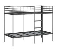 vidaXL Litera sin colchón Acero Negro 100x190 cm, Estructura de Cama, Base de Cama, Muebles de Dormitorio, Cama Alta, Estructura de litera