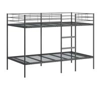 vidaXL Litera sin colchón Acero Negro 100x200 cm, Estructura de Cama, Base de Cama, Muebles de Dormitorio, Cama Alta, Estructura de litera