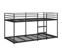 vidaXL Litera sin colchón Acero Negro 75x190 cm