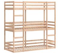 vidaXL Litera Triple de Madera Maciza de Pino 75x190 cm, litera de Tres Camas, litera de 3 Niveles, litera Triple para niños, Cama Triple