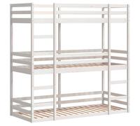 vidaXL Litera Triple de Madera Maciza de Pino 80x200 cm, litera de Tres Camas, litera de 3 Niveles, litera Triple para niños, Cama Triple