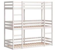 vidaXL Litera Triple de Madera Maciza de Pino 90x200 cm, litera de Tres Camas, litera de 3 Niveles, litera Triple para niños, Cama Triple
