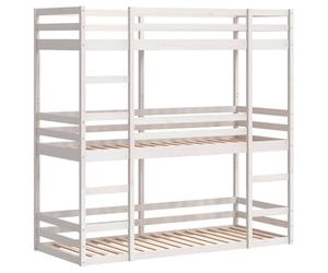 vidaXL Litera Triple de Madera Maciza de Pino 90x200 cm, litera de Tres Camas, litera de 3 Niveles, litera Triple para niños, Cama Triple