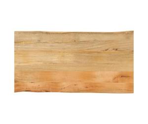 vidaXL Live Edge - Mesa de madera maciza de 110 x 60 x 2,5 cm, madera dura de mango para sala de estar, comedor y oficina