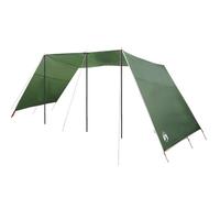vidaXL Lona verde grande para acampar de 119 x 94.5 x 90.6 pulgadas, impermeable, transpirable y resistente con cierre de cremallera. Viene con 9 anclajes de suelo y cuerda de 13 pies. Perfecta para