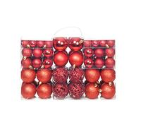 vidaXL Bolas de Navidad Lote 100 unidades Rojas 3/4/6 cm