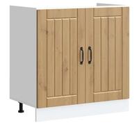 vidaXL Mueble bajo para Fregadero Lucca Madera Artesanal de Roble, gabinete de Base de Cocina, Unidad Base de Fregadero de Cocina, cajón de gabinete de Base de Cocina