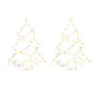 vidaXL Luces de Navidad Silueta de Árbol 2 Piezas 50LEDs Blanco cálido