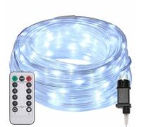 vidaXL Luz de Cuerda con 240 LED Frío 10 m PVC, Sala, Ideas de Luces Decorativas de Cuerda, Luces LED Flexibles para Interiores, Exteriores y Control Remoto