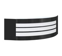 vidaXL Luz de Pared Exterior Negro 32 x 10 x 10 cm, Iluminación Moderna en Forma de D, lámpara de Pared Resistente, luz Ambiental, decoración para jardín