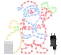 vidaXL Luz de Santa Claus Multicolor 58.5 x 60 x 1.3 cm Hierro, Sala de Estar, Decoraciones navideñas, Adornos, Luces Festivas, decoración Interior, Luces LED