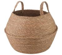 vidaXL Maceta con Asas Natural Ø 45 x 36 cm 100% Hierba Marina, Maceta de Yute Tejida, macetero cilíndrico, Decorativo, para Interiores y rusticidad Encantadora