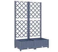 vidaXL Maceta de jardín con enrejado integrado, polipropileno gris oscuro resistente a la intemperie, listo para exteriores, 80 x 40 x 121,5 cm