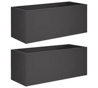 vidaXL Maceta de jardín de acero laminado en frío (2 unidades, 80 x 40 x 40 cm), color negro