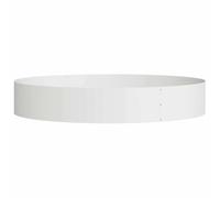 vidaXL Maceta Metal Blanca Moderno | 120 cm de Diámetro, Material Resistente para Exterior, Diseño Circular Chic, Espacio Amplio para Plantas Grandes, Jardinera Moderna con Soporte para Interiores,