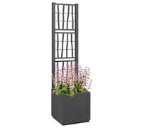 vidaXL Maceta para Jardín Antracita 36 x 36 x 140 cm Polipropileno, Maceta Moderna, Decorativa para Interiores y Exteriores, Caja de Flores y Enrejado para tu Patio