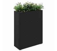 vidaXL Macetero Alto Negro 55 x 22 x 70 cm ratán sintético