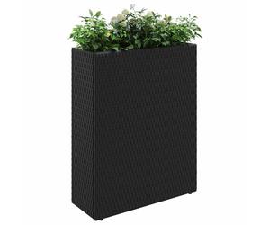 vidaXL Macetero Alto Negro 55 x 22 x 70 cm ratán sintético