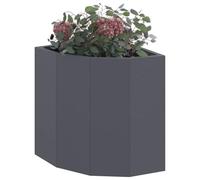 vidaXL Macetero de Esquina Antracita 30 x 30 x 35 cm Acero, Jardín y Terraza, Jardinería de Acero Moderno, Maceta Resistente, Contenedor para Flores, Exhibidor de Plantas